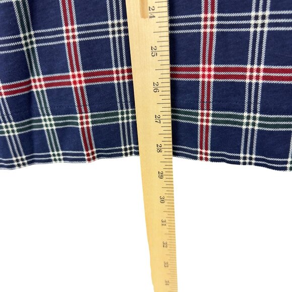 Vintage Tommy Hilfiger Polo Shirt Men XL Plaid Green Collar XL Navy Red Green - Picture 9 of 10